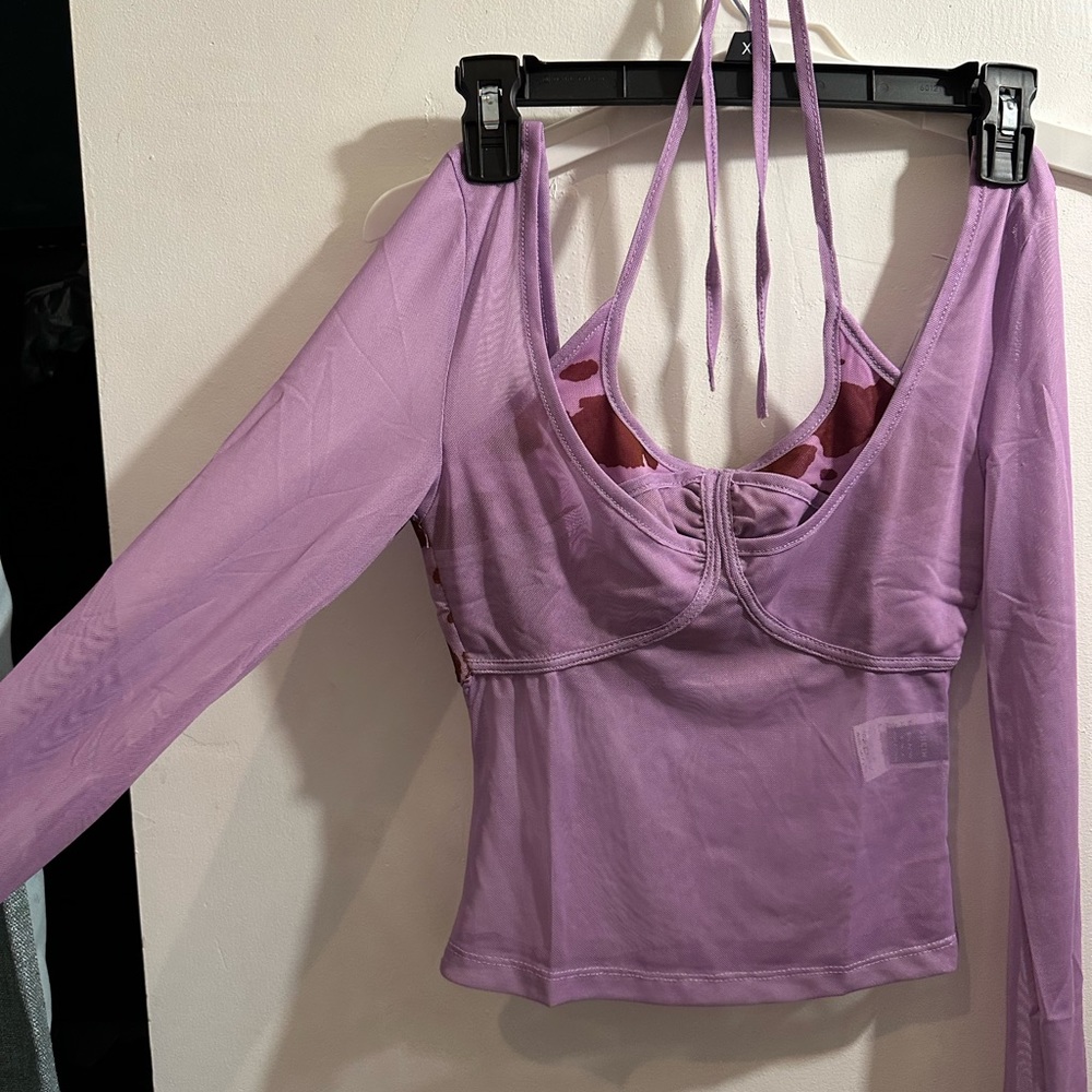 Lilac tulle top